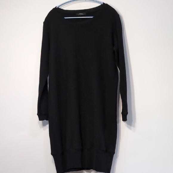 Alpha Massimo Rebecchi | 100% Wool Mini Black Sweater Dress Size 10 - Picture 1 of 9